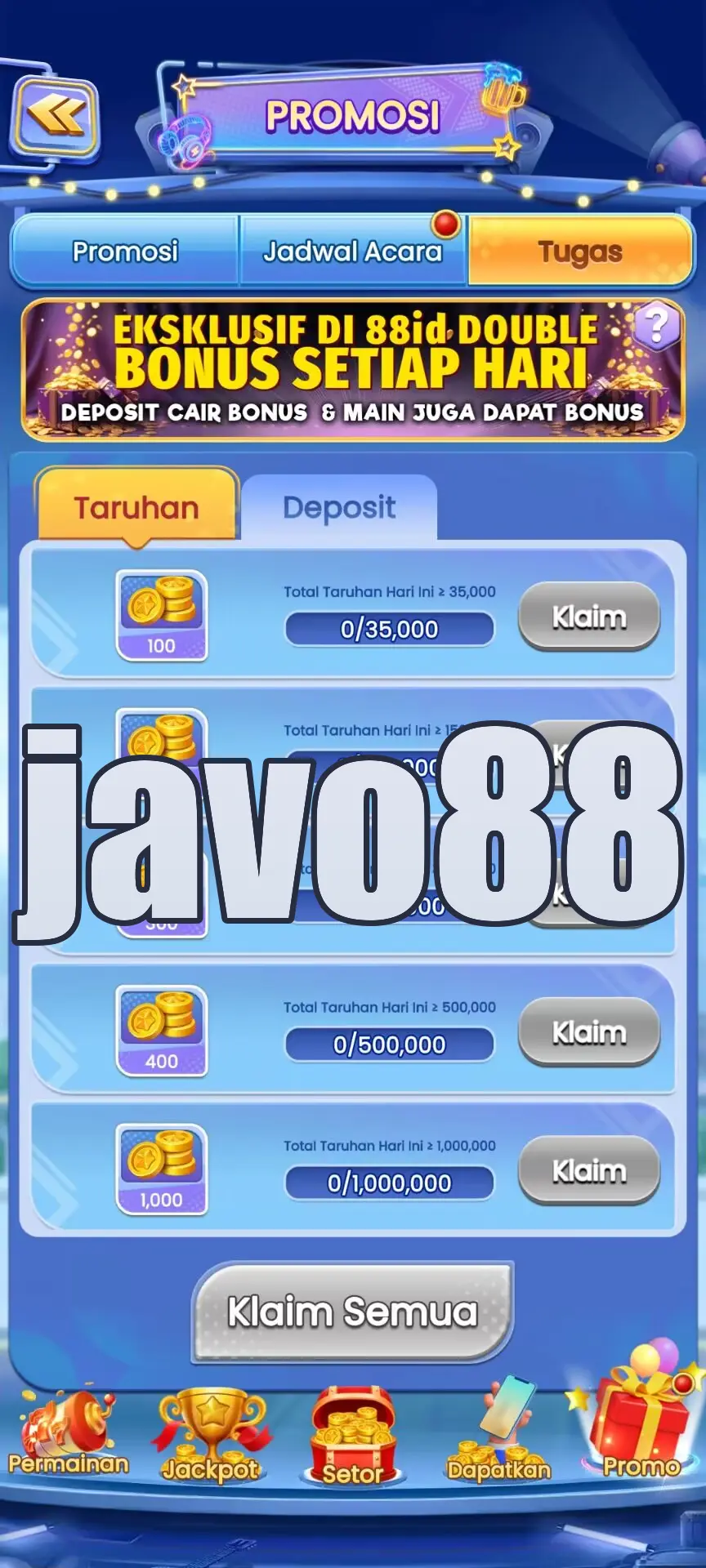 javo88 Tangkapan Layar - APK Resmi